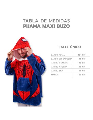 Pijama maxi buzo Spiderman - PIÑATA