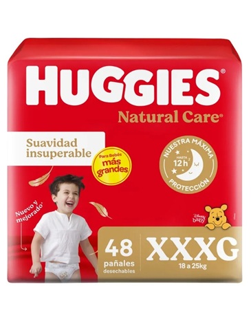 Pañales HUGGIES NATURAL CARE XXXG X 48 HUGGIES