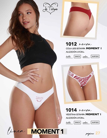 Venta por Mayor y Catalogo Colaless alg y lycra MOMENT 1 Pack x3 JE TAIME