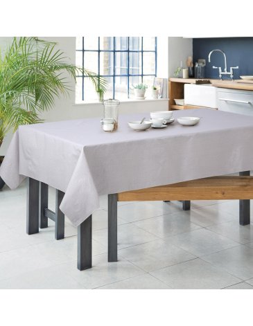 Mantel de cuerina pesada con estampa efecto lino 140 x 250 cm - JEAN CARTIER