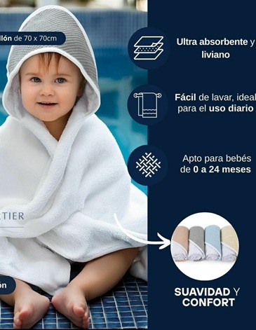 Toallón con capucha para Bebe - JEAN CARTIER