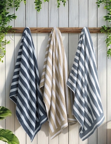 Toallón de algodón con hilado color formando  100% algodon JEAN CARTIER