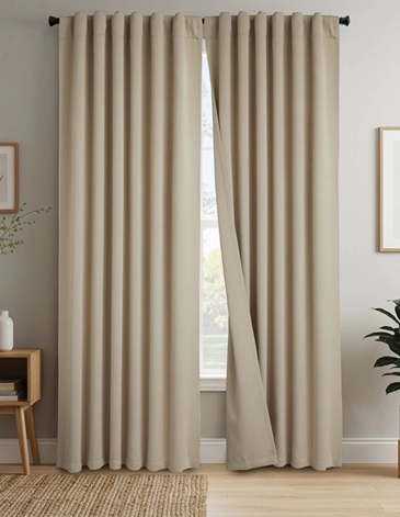 Juego de cortinas blackout 70% opacidad, con pasabarral y agarraderas JEAN CARTIER