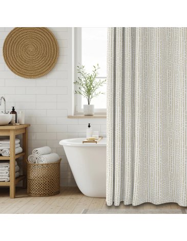 Cortina de baño teflonada con estampa y pack de tela estampada 180 x 180cm - JEAN CARTIER