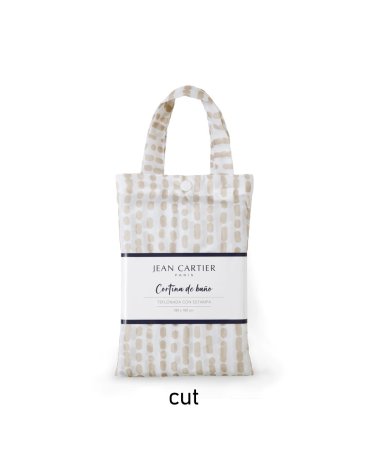 Cortina de baño teflonada con estampa y pack de tela estampada 180 x 180cm - JEAN CARTIER