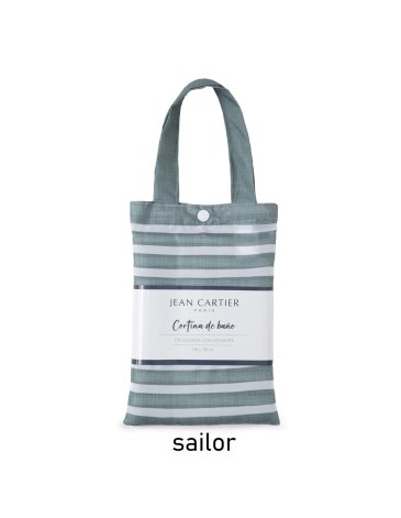 Cortina de baño teflonada con estampa y pack de tela estampada 180 x 180cm - JEAN CARTIER