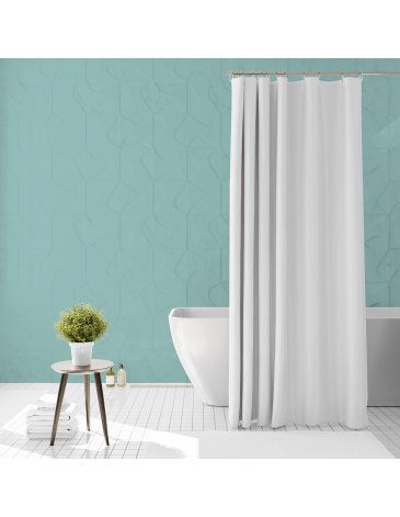 Protector de cortina de baño + 12 ganchos JEAN CARTIER
