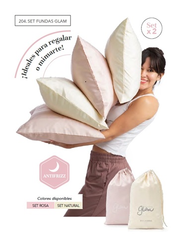 Set x2  Fundas para Almohada Glam De Satén 75x50 cm JEAN CARTIER