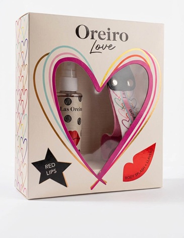 Pack las oreiro RED LIPS body + llavero 100ml LAS OREIRO LOVE
