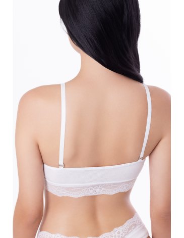 CONJ TOP CON TAZA DESMONTABLE Y PUNTILLA DE MORLEY DE ALGODÓN T85/100 - UAILEE