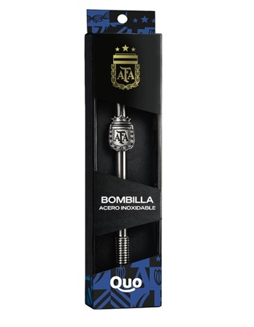 Bombilla inoxidable con dije QUO