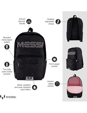 Mochila BLACK 17'' - MESSI COLLECTIONS