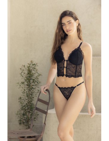 Top de puntilla c/taza triangulito/ballenas y Accesorios dorados T85/100 MELIFERA