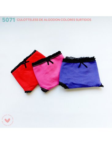 Coulotte less elastico fantasia Pack x3 unid Algodon VINTAGE