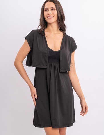 Conjunto Camisón Maternal y Saquito, de viscosa y encaje MOI T2/4 DOLCISIMA