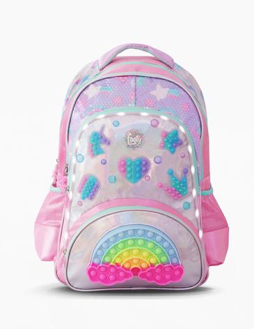 Venta por Mayor y Catalogo Mochila Espalda 18'' Pulgadas con luz led FOOTY