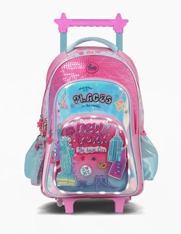 Venta por Mayor y Catalogo Mochila Carro 18'' Pulgadas con luz led FOOTY