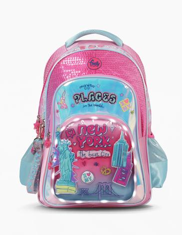 Venta por Mayor y Catalogo Mochila Espalda 18'' Pulgadas con luz led FOOTY