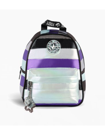 Mochila espalda chica rayada metalizada  - FOOTY