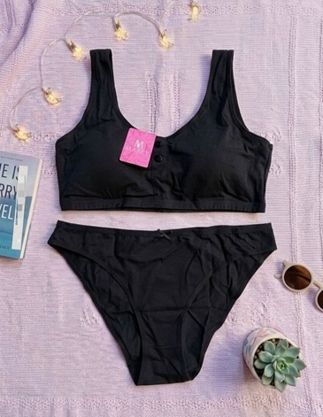 CONJUNTO TEEN LISO CON TOP CON BOTONES  Y VEDETINA TS/XL MAREY