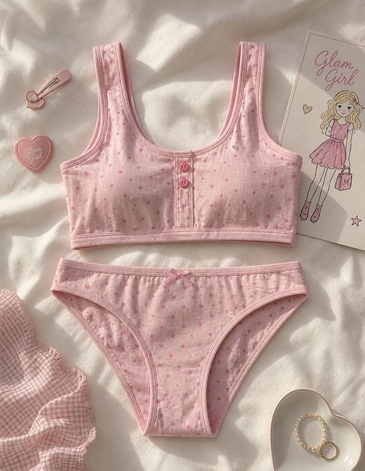 CONJUNTO TEEN  ESTAMPADO CON TOP CON BOTONES Y VEDETINA TS/XL MAREY