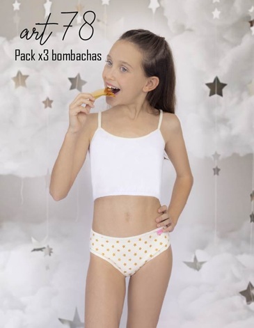 Bombacha nena algodon y lycra Pack x3 T4/18 MAREY
