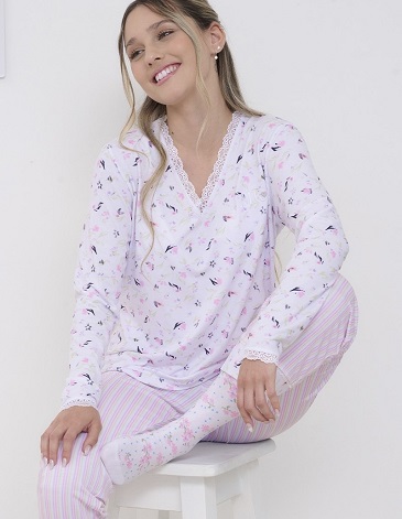 Pijama manga larga Melissa TS/XL - MARCELA KOURY