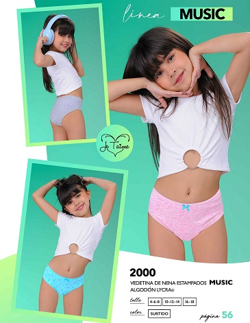 Vedetina nena alg y lycra MUSIC T4/14 JE TAIME