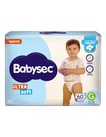 PAÑALES BABYSEC ULTRASOFT G X 60 BABYSEC
