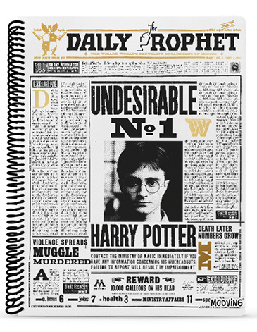 Cuaderno Universitario Cuadriculado Harry Potter 80 hjs  - MOOVING