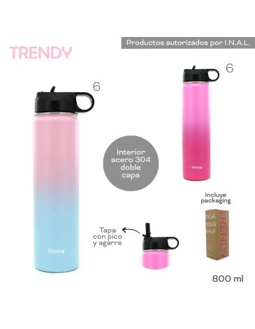 Botella Termica 800 ML             TRENDY