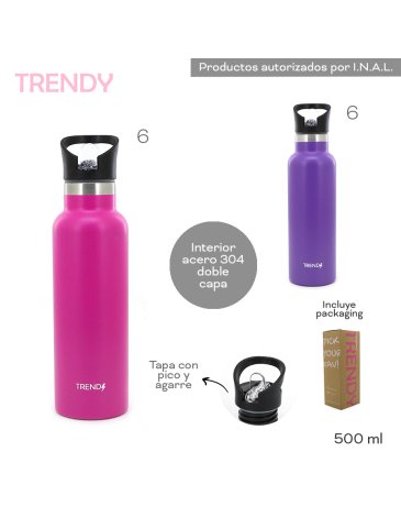 Botella Termica  500 ML            TRENDY