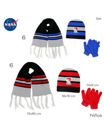 Venta por Mayor y Catalogo Set invierno: Bufanda, Gorro Y Guantes NASA