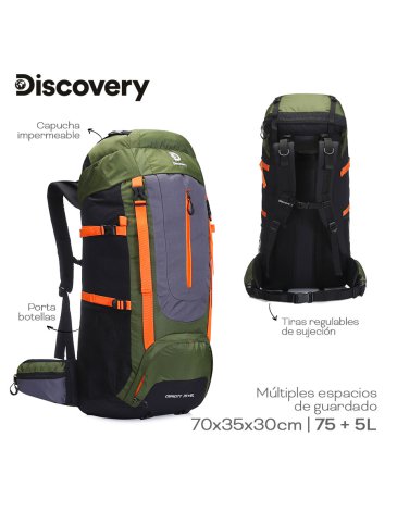 Mochila camping 75 + 5 litros - DISCOVERY