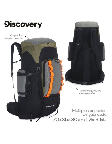 Mochila Camping 75 + 5 litros DISCOVERY