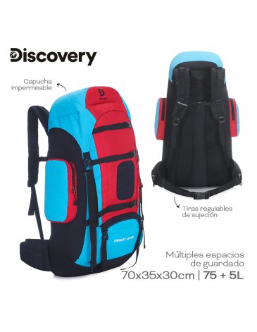 Mochila camping 75 + 5 litros - DISCOVERY