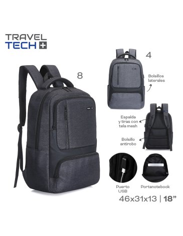 Mochila 18'' Porta Notebook TRAVEL TECH