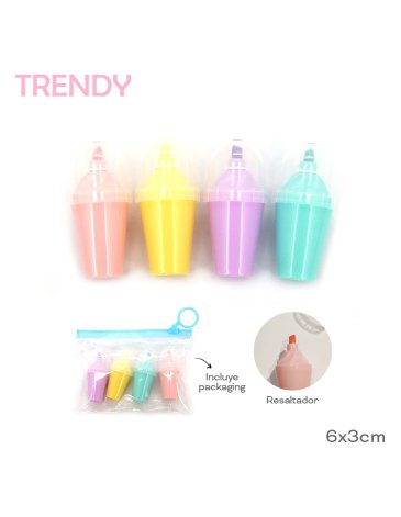 Resaltador Pack x4 - TRENDY