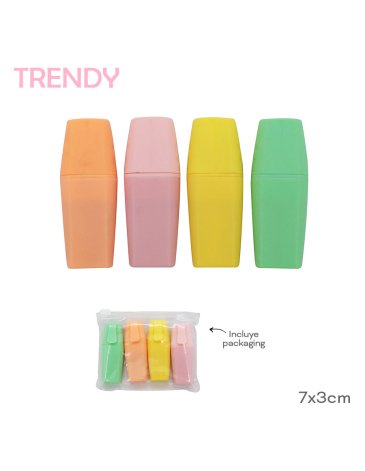 Resaltador Pack x4 - TRENDY