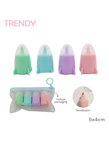 Venta por Mayor y Catalogo Resaltador Pack x4 TRENDY