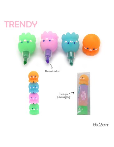 Venta por Mayor y Catalogo Resaltador Pack x4 TRENDY