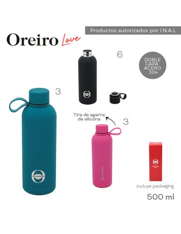 Botella Termica 500 ML LAS OREIRO LOVE