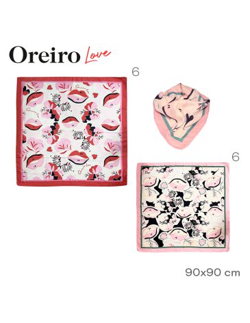 Pañuelo de Seda  90cm x 90cm LAS OREIRO LOVE