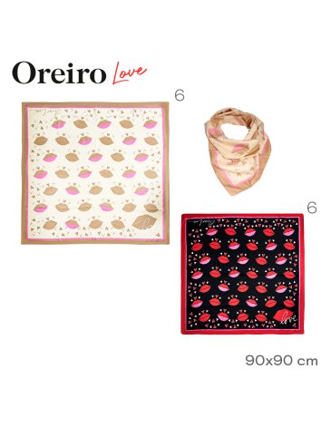 Pañuelo de Seda  90cm x 90cm LAS OREIRO LOVE