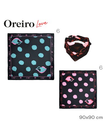 Pañuelo de Seda  90cm x 90cm LAS OREIRO LOVE
