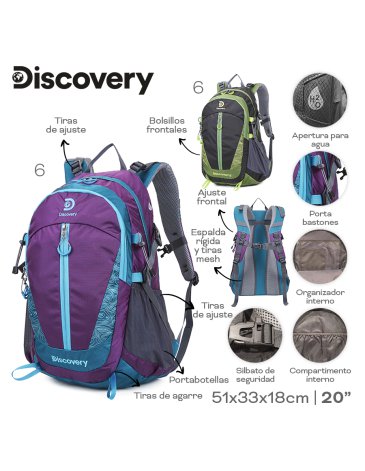 Venta por Mayor y Catalogo Mochila Camping 40 Litros DISCOVERY