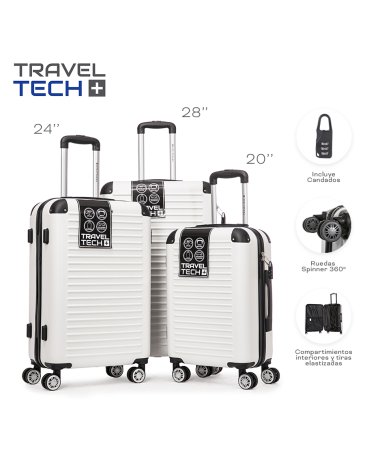 Set de Valijas 28'' 24'' y 20'' TRAVEL TECH