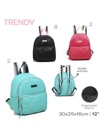 Mochila Ecocuero 12'' Pulgadas - TRENDY