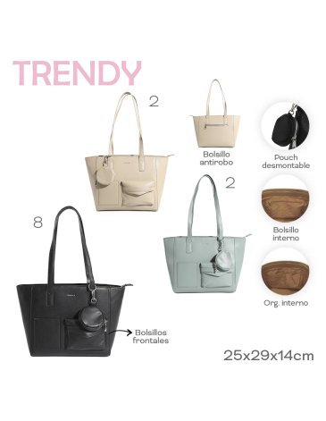 Cartera Tote Bag C/Monedero         TRENDY