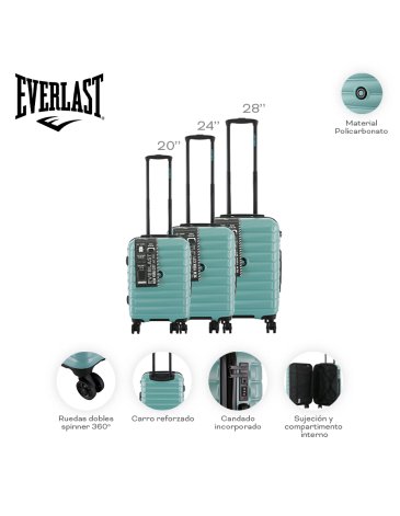 Set Valija Everlast 20" 24" 28" EVERLAST